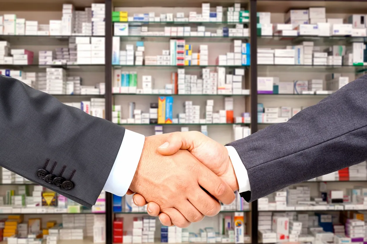 Handshake in pharmacy setting